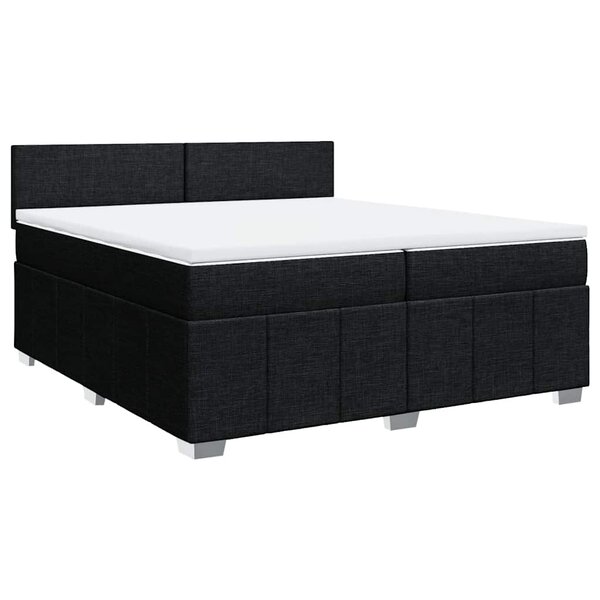 vidaXL Sommier à lattes de lit avec matelas Noir 200x200 cm Tissu