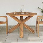 vidaXL Table de jardin Ø109x74 cm bois de teck solide