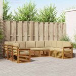 vidaXL Ensemble de canapé d'angle avec coussin 9 Pièces Naturel et Beige