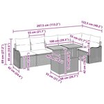 vidaXL Ensemble de canapé de jardin   7 pièces avec coussins gris en rattan synthétique