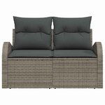 vidaXL Sofa de jardin 2 places avec des coussins en poly rattan gris