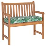 vidaXL Coussin pour banc de palette Motif de feuille 100 x 40 x 8 cm