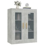 vidaXL Armoire murale suspendue Gris béton 69 5x34x90 cm