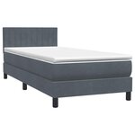 vidaXL Sommier à lattes de lit et matelas gris foncé 80x220 cm velours