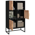 vidaXL Buffet haut noir 70x35x125 cm bois d'ingénierie