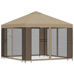 vidaXL Abri de jardin avec parois 3 x 3 m Beige Polyester et Acier
