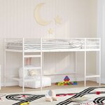 vidaXL Lit mezzanine pour enfants Blanc 107 x 200 cm Acier
