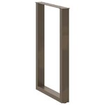 vidaXL Pieds de table de bar en U 2 pièces Acier naturel 60 x (90-91) cm Acier