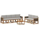 vidaXL Ensemble de canapés d'extérieur 7 Pièces Naturel et gris clair