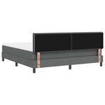 vidaXL Lit boxspring avec matelas Gris foncé 180 x 200 cm tissu