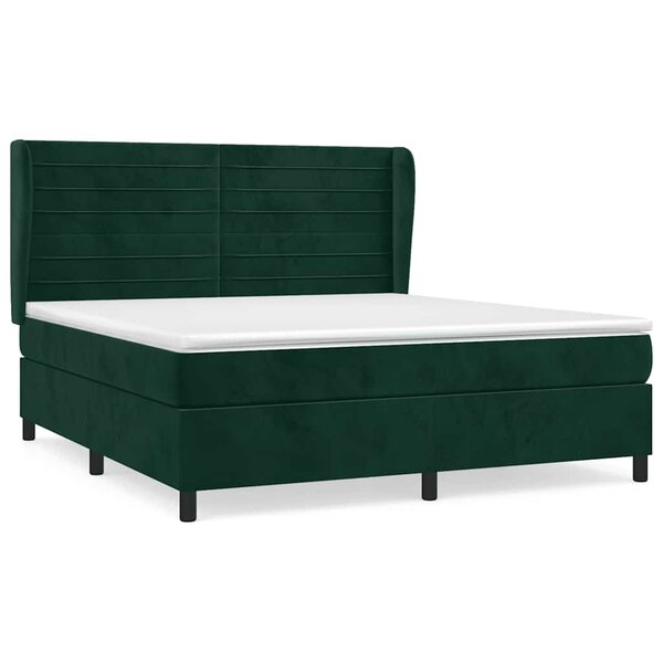vidaXL Sommier à lattes de lit et matelas Vert foncé 160x200cm Velours
