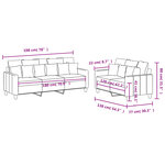 vidaXL Ensemble de canapés 2 Pièces avec coussins Crème Tissu