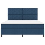 vidaXL Lit à ressorts avec matelas Bleu 180 x 200 cm tissu