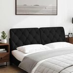 vidaXL Coussin de tête de lit noir 160 cm tissu