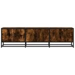 vidaXL Meuble TV chêne fumé 150x35x41 cm bois d'ingénierie et métal