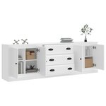 vidaXL Buffets 3 Pièces Blanc Bois d'ingénierie