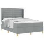 vidaXL Lit à ressorts avec matelas Gris clair 190 x 140 cm tissu