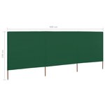 vidaXL Paravent 3 panneaux Tissu 400 x 160 cm Vert