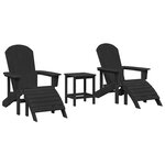 Ensemble de salon de jardin 3 pièces vidaXL Noir HDPE