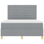 vidaXL Lit à ressorts avec matelas Gris clair 140 x 190 cm tissu