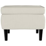 vidaXL Fauteuil à oreilles avec tabouret crème velours