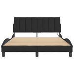 vidaXL Cadre de lit avec lumières LED noir 140x200 cm velours