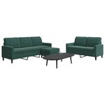 vidaXL Ensemble de canapés 3 Pièces avec coussins Vert foncé Velours