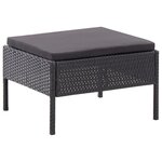 vidaXL Salon de jardin 3 Pièces avec coussins Résine tressée Noir