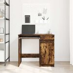 vidaXL Bureau chêne fumé 86x49x76 cm bois d'ingénierie