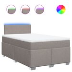 vidaXL Sommier à lattes de lit avec matelas taupe 120x190 cm tissu