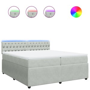 vidaXL Sommier à lattes de lit et matelas Gris clair 200x200cm Velours