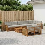 vidaXL Ensemble de canapés d'extérieur avec coussin 9 Pièces
