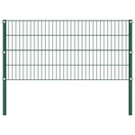 vidaXL Panneau de clôture avec poteaux Fer 17 x 0 8 m Vert
