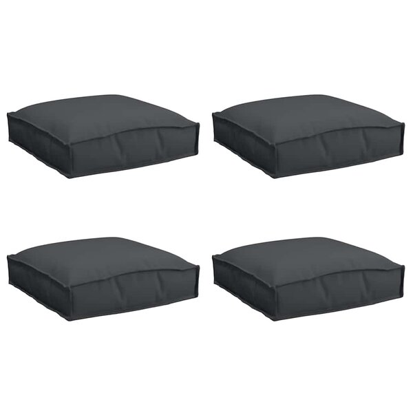 vidaXL Coussin pour assise de palette 4 Pièces Noir 40 x 40 x 8 cm