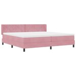 vidaXL Lit à ressorts avec matelas Rose 200 x 200 cm Polyester