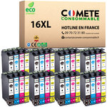 16XL - 32 cartouches d'encre compatibles pour Epson 16 XL - COMETE