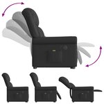 vidaXL Fauteuil inclinable massage électrique noir brillant similicuir