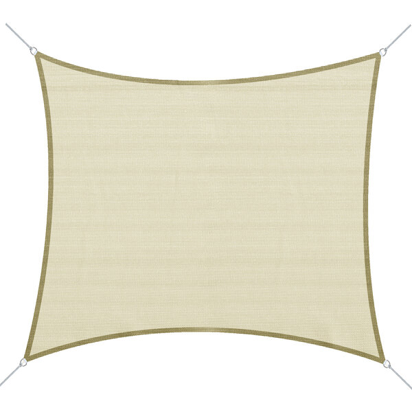 Voile d'ombrage rectangulaire 3 x 4 m polyéthylène haute densité résistant aux UV coloris crème
