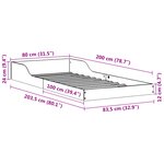 vidaXL Cadre de lit Marron cire 80 x 200 cm Bois massif en pin