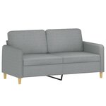 vidaXL Ensemble de canapés 3 Pièces avec coussins Gris clair Tissu