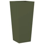 vidaXL Jardinières 2 Pièces vert olive 35x35x75 cm acier
