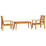 vidaXL Ensemble de salon de jardin 3 Pièces bois d'acacia solide