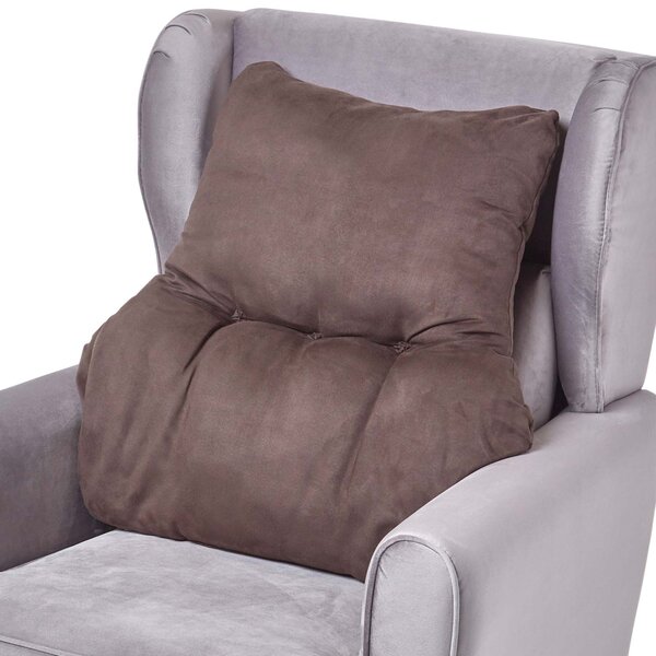 Coussin lombaire ergonomique en suédine  Chocolat - HOMESCAPES