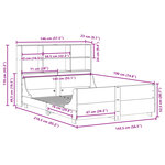 vidaXL Lit bibliothèque sans matelas blanc 140x190 cm bois massif
