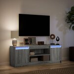 vidaXL Meuble TV avec LED sonoma gris 139 5x34x50 cm bois d'ingénierie