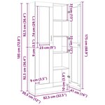 vidaXL Armoire à vitrine Sonoma gris 82 5x30 5x185cm Bois ingénierie