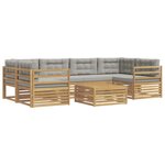 vidaXL Ensemble de canapés d'extérieur 7 Pièces Blanc et gris clair
