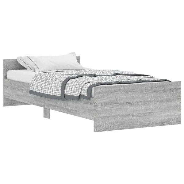 vidaXL Cadre de lit sonoma gris 90x190 cm bois d'ingénierie