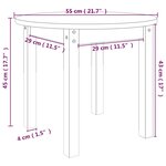 vidaXL Table basse Noir Ø 55x45 cm Bois massif de pin