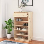 vidaXL Armoire à chaussures 60x34x105 cm Bois de pin massif